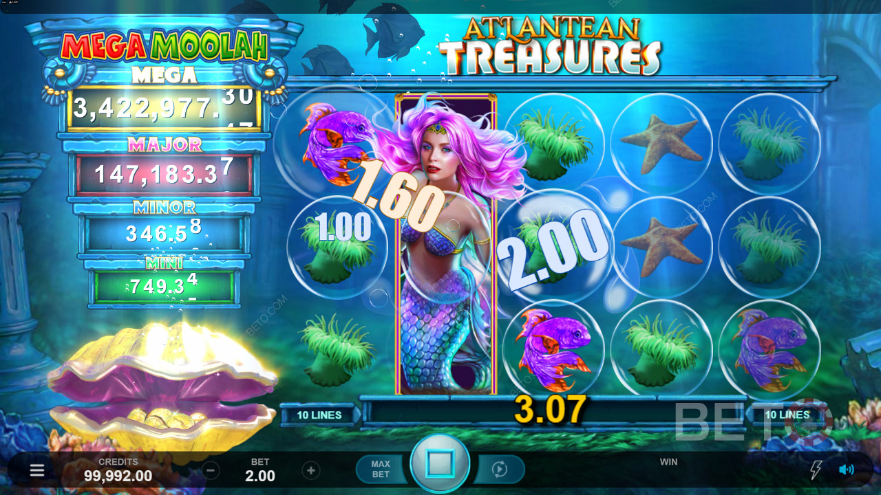 This pokie runs on a lower-than-usual RTP of 92.08% with medium volatility