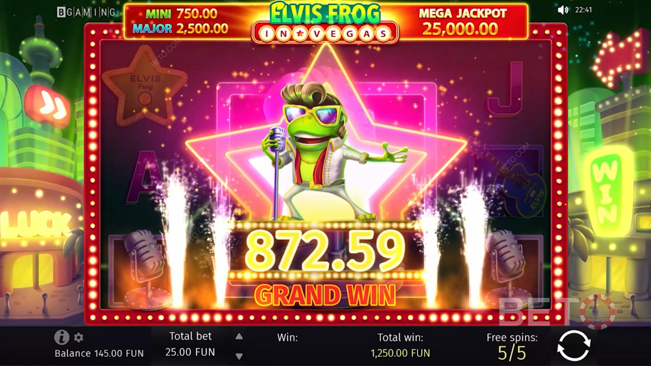 Score big at Elvis Frog in Vegas pokie