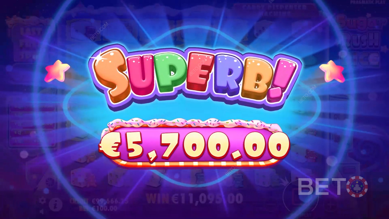 Score 5,000x Your Wager in the Sugar Rush Dice Video Pokie!