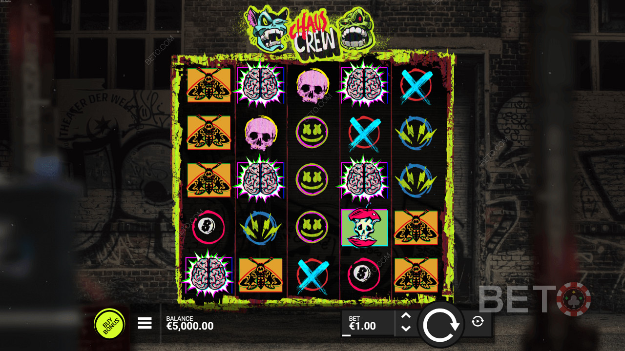 Tackle the city with the Chaos Crew pokie, to score wins up to 10,000x your bet