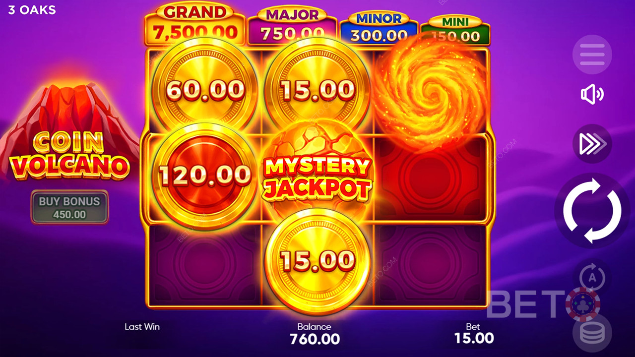 Score 2,551x Your Wager in the Coin Volcano Online Pokie!