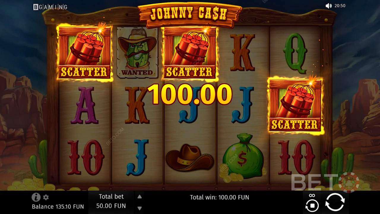 Scoring special dynamite Scatters in Johnny Cash
