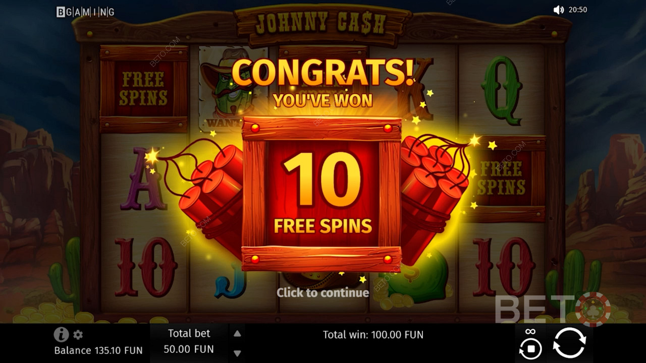 Scoring sweet Free Spins in Johnny Cash