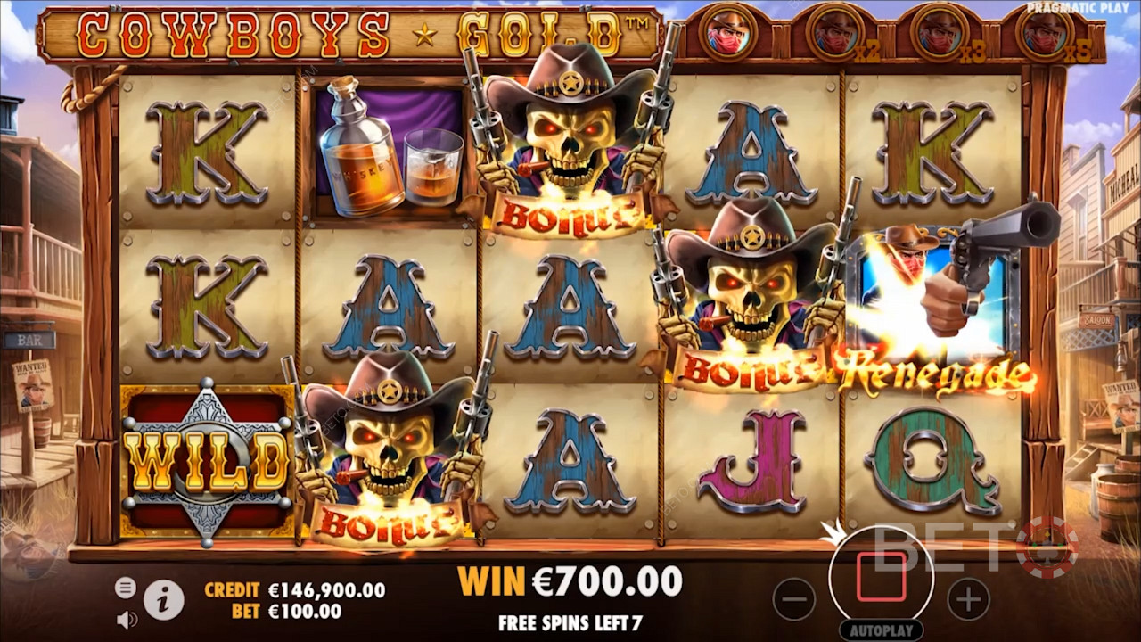 Snag 3 Bonus symbols to kick off Free Spins and score 10 Free Spins