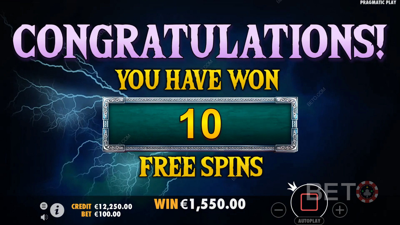 Snag 10 bonus Free Spins and random payouts during the Free Spins bonus round