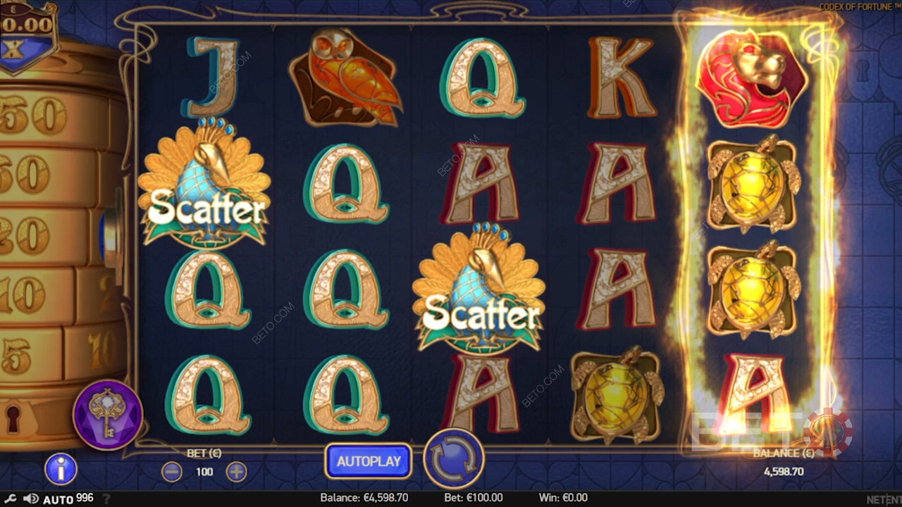5x4 grid in Codex of Fortune online pokie