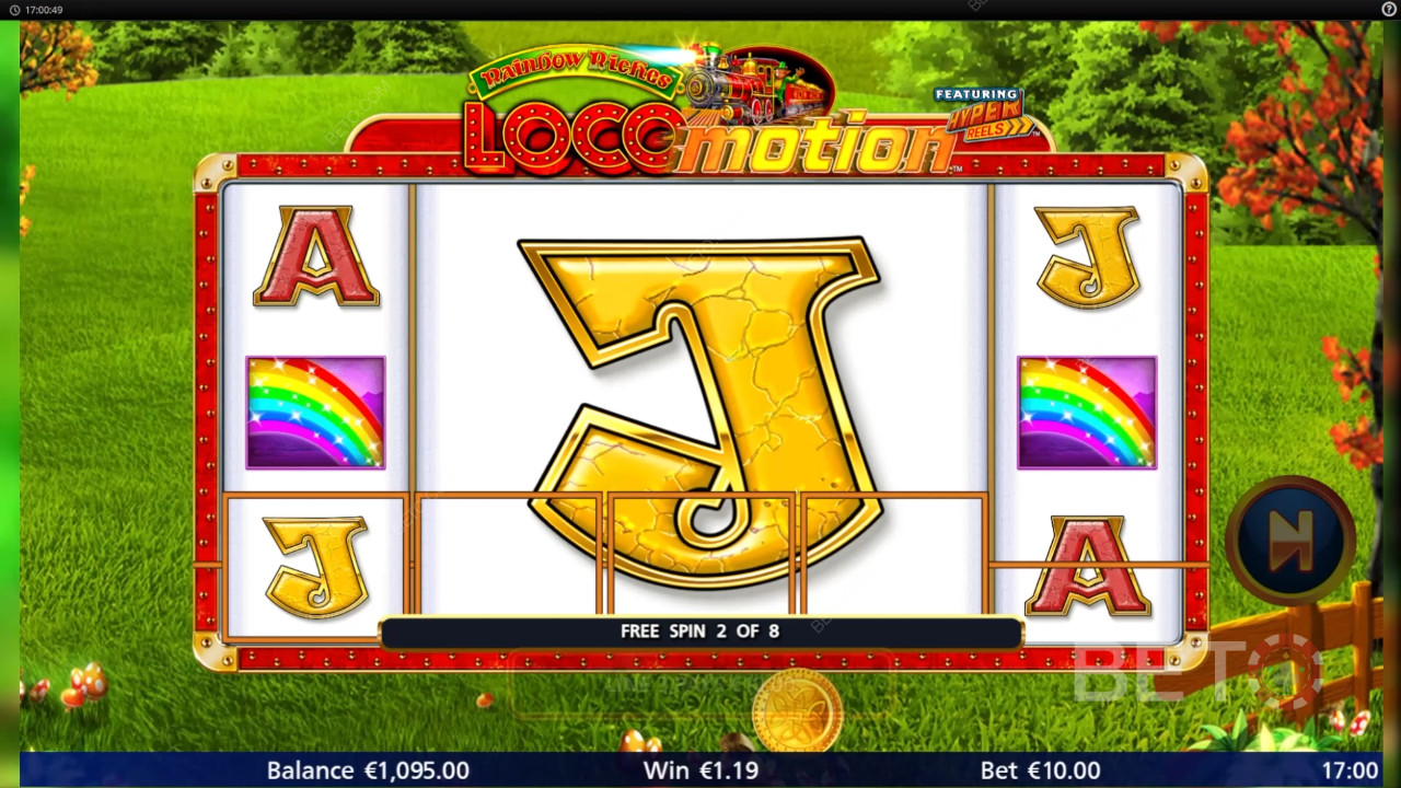 Bag 1,037x Your Wager on Rainbow Riches Locomotion Online Pokie!