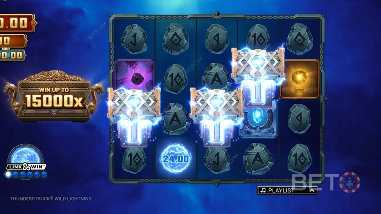 Score 3+ Scatters to unlock Free Spins in the Thunderstruck Wild Lightning pokie