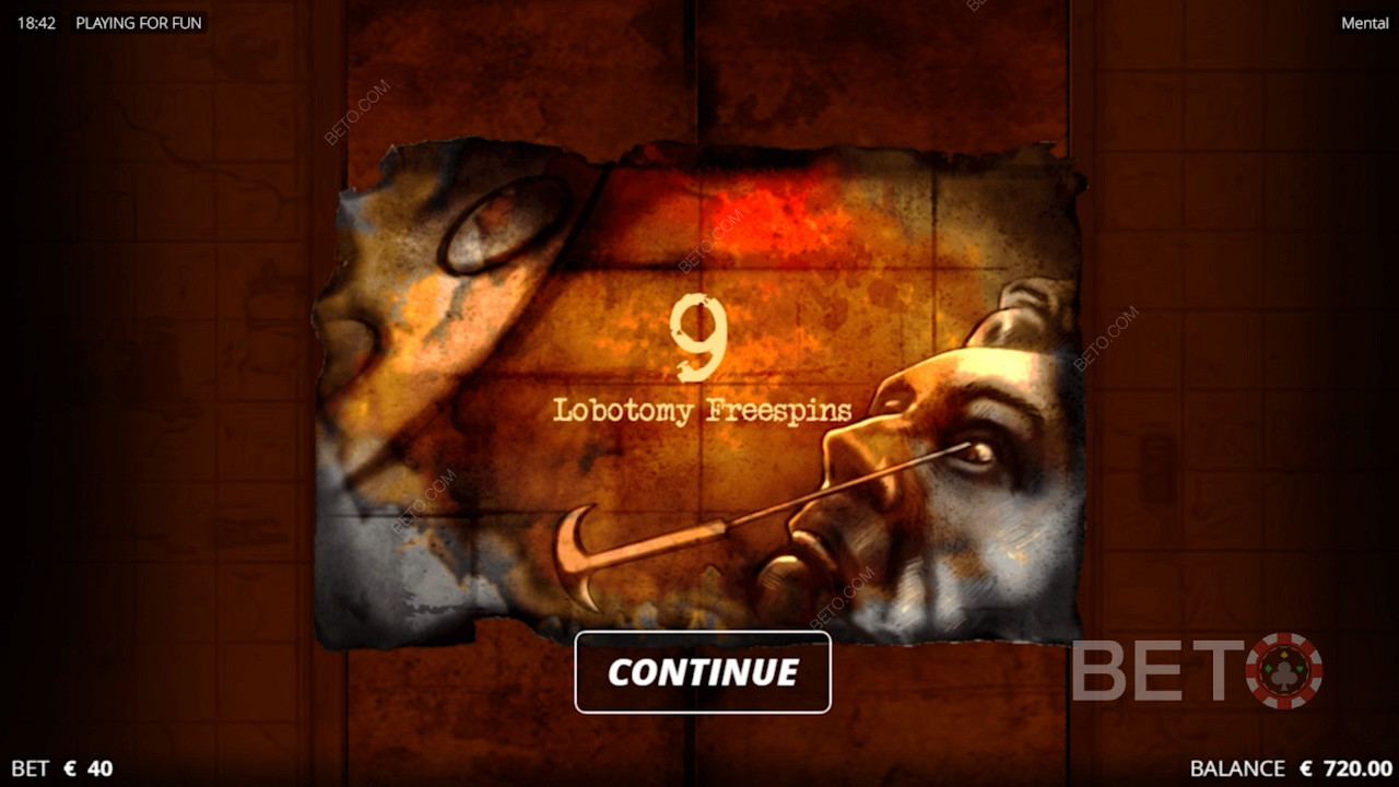 Scoring Lobotomy free spins in Mental