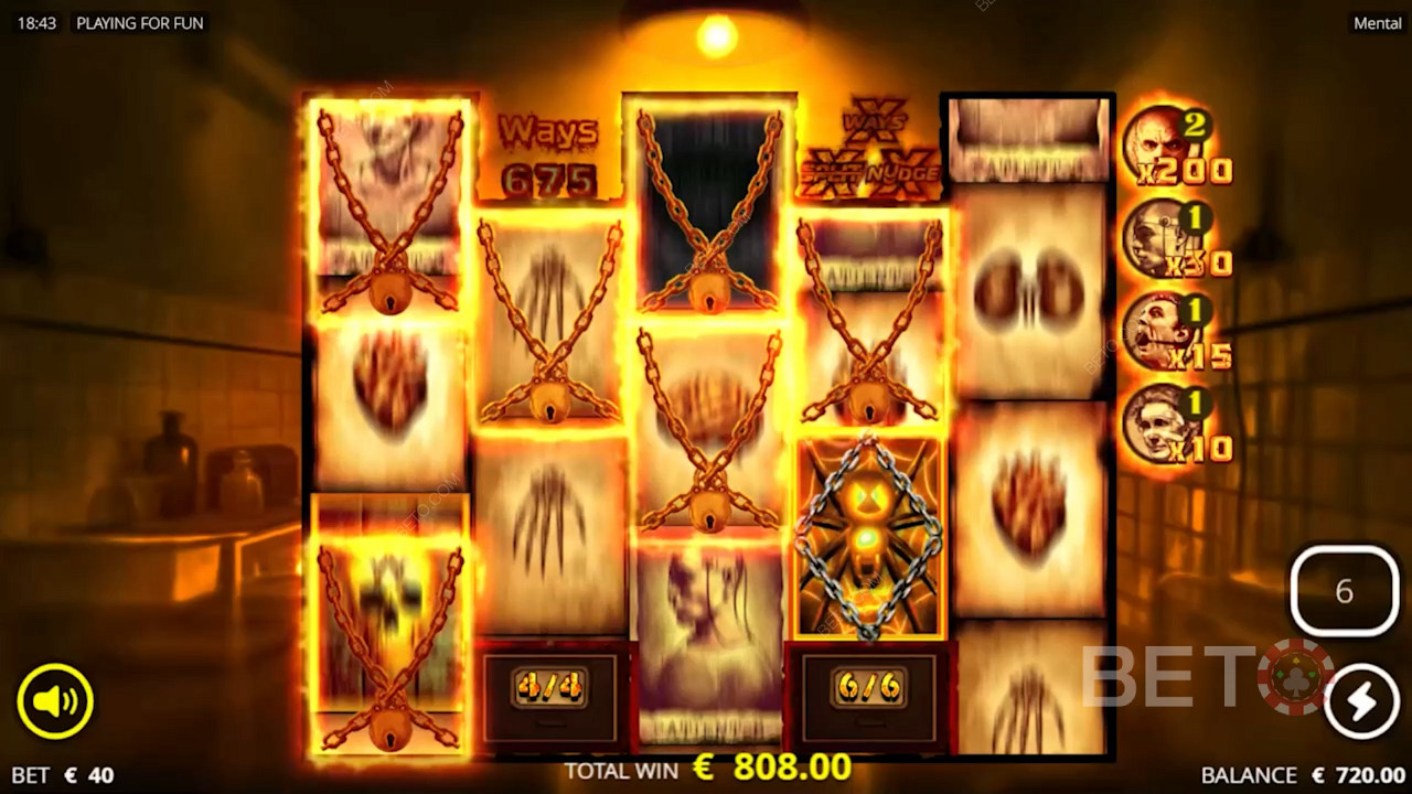 Spine-chilling visuals in Mental pokie game