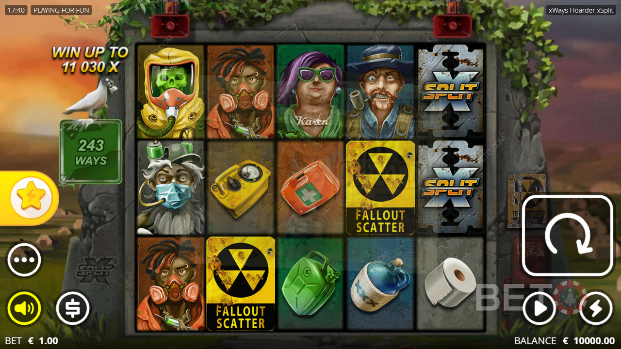Scoop prizes up to 11,030x your wager in xWays Hoarder xSplit online pokie