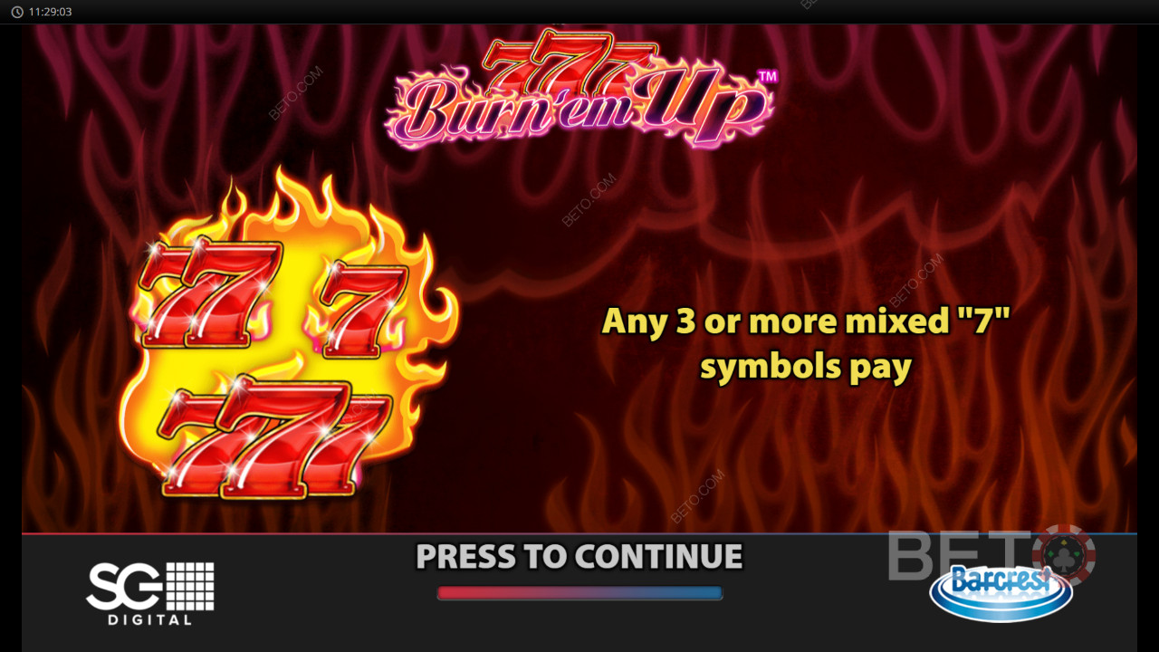 Score 5,000x Your Wager on 777 Burn