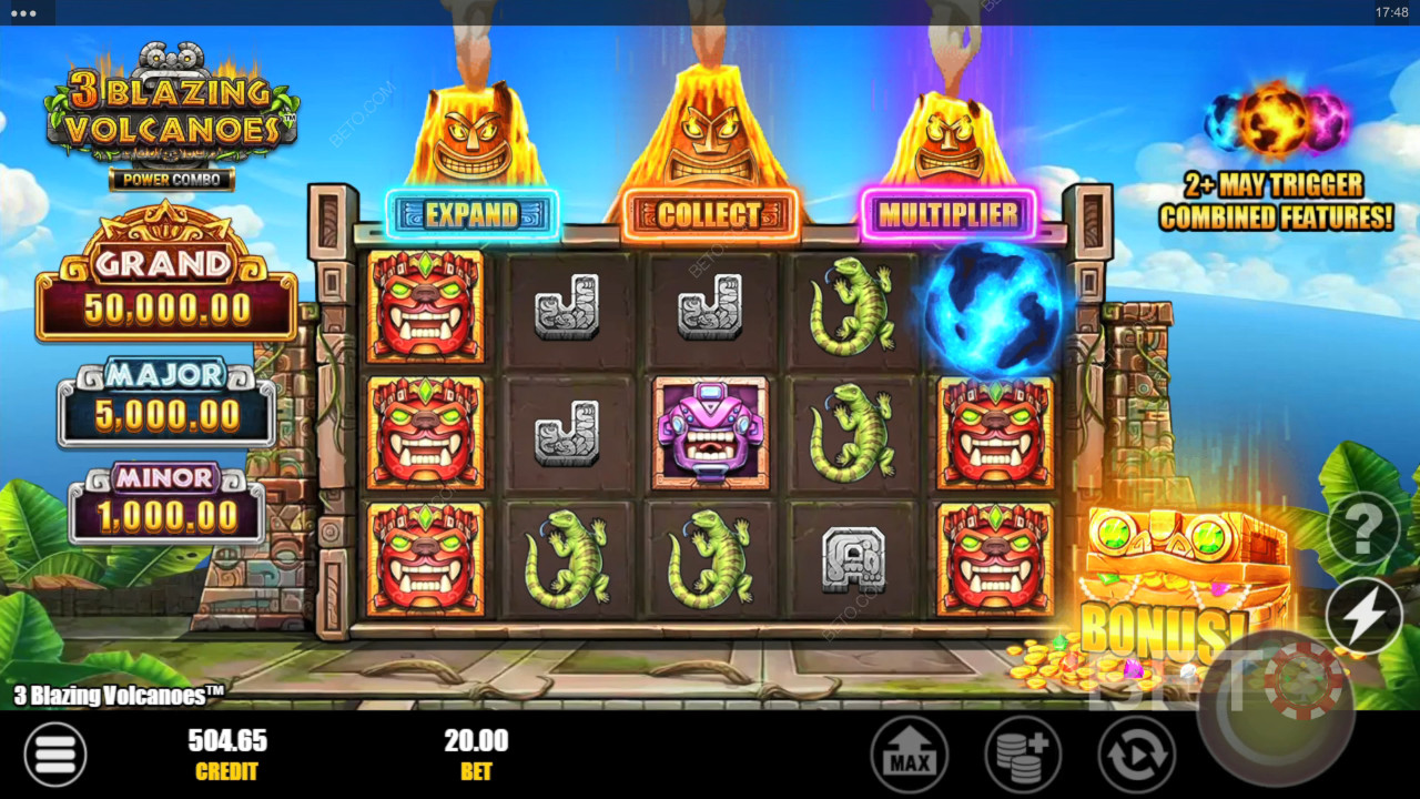 3 Sizzling Volcanoes Power Combo Review by BETO Pokies