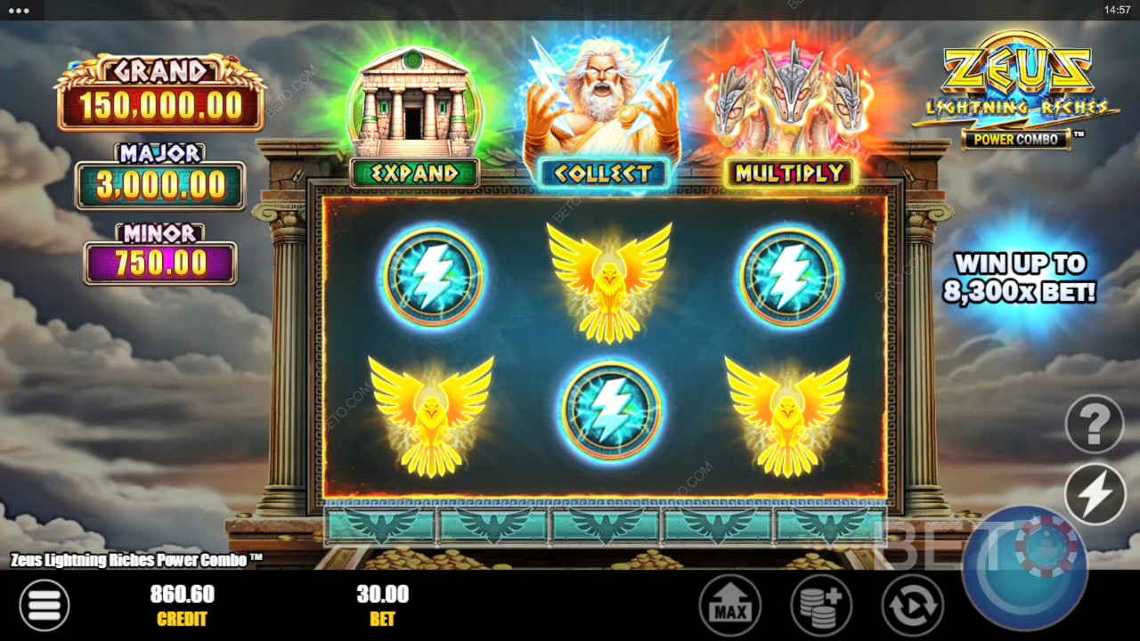 Zeus Lightning Riches Power Combo Review by BETO Pokies
