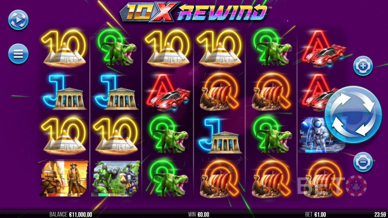 Flashy neon graphics shine in 10x Rewind