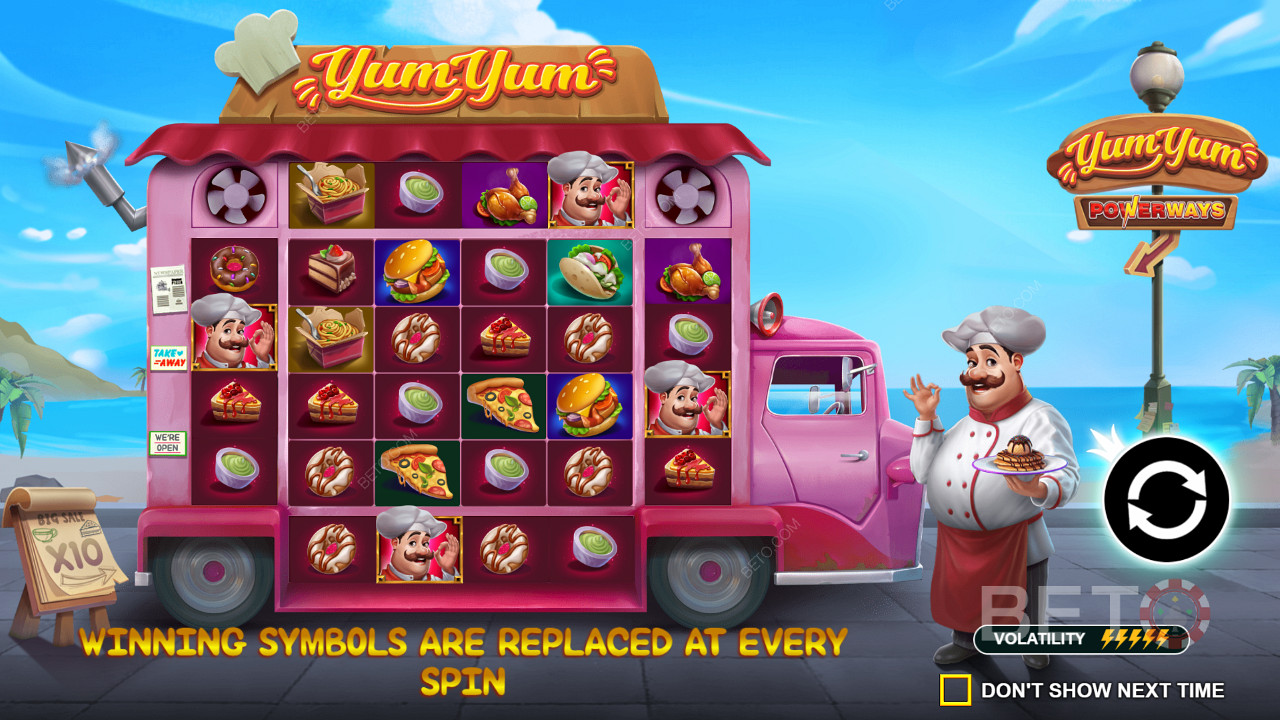 Winning Symbol Swap feature in Yum Yum Powerways
