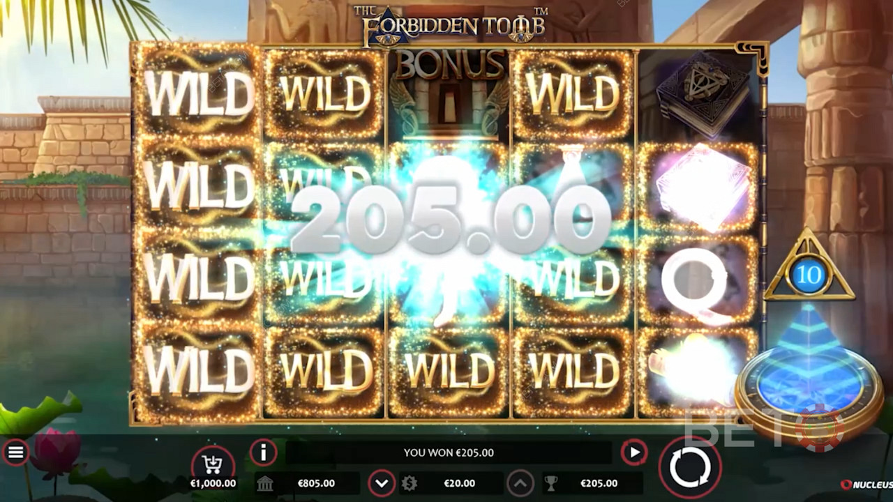 Score big with Wilds in this ancient Egypt-themed pokie