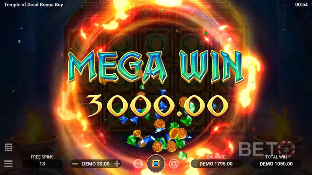 Play Temple of Dead now and win cash prizes up to 10,068x your bet