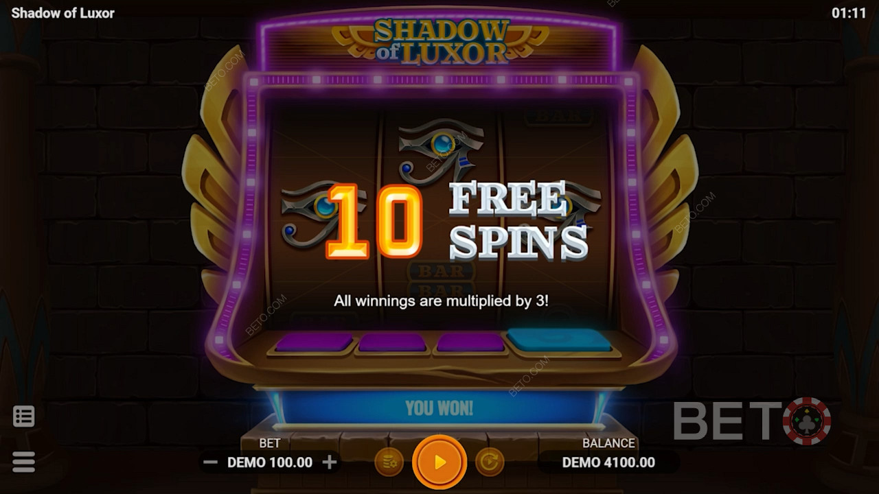 Lucrative Free Spins in the classic pokie Shadow of Luxor