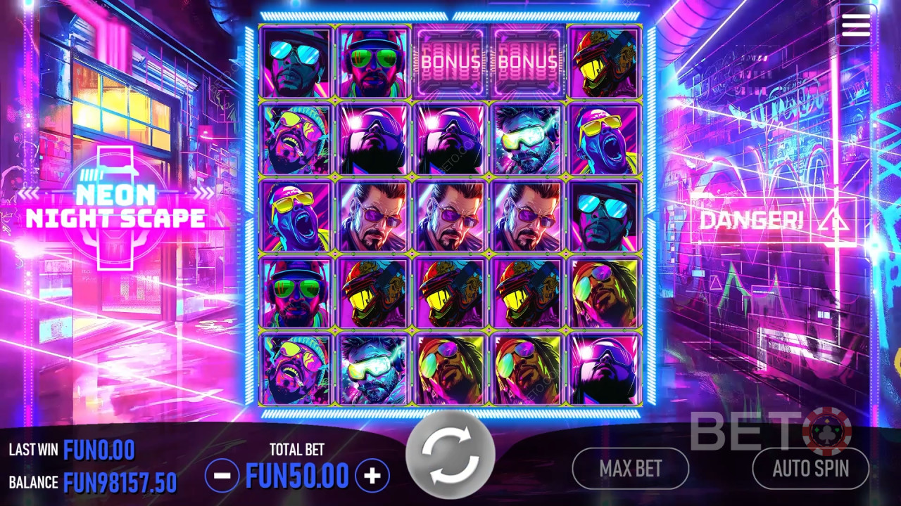 Neon Night Scape Review by BETO Pokies