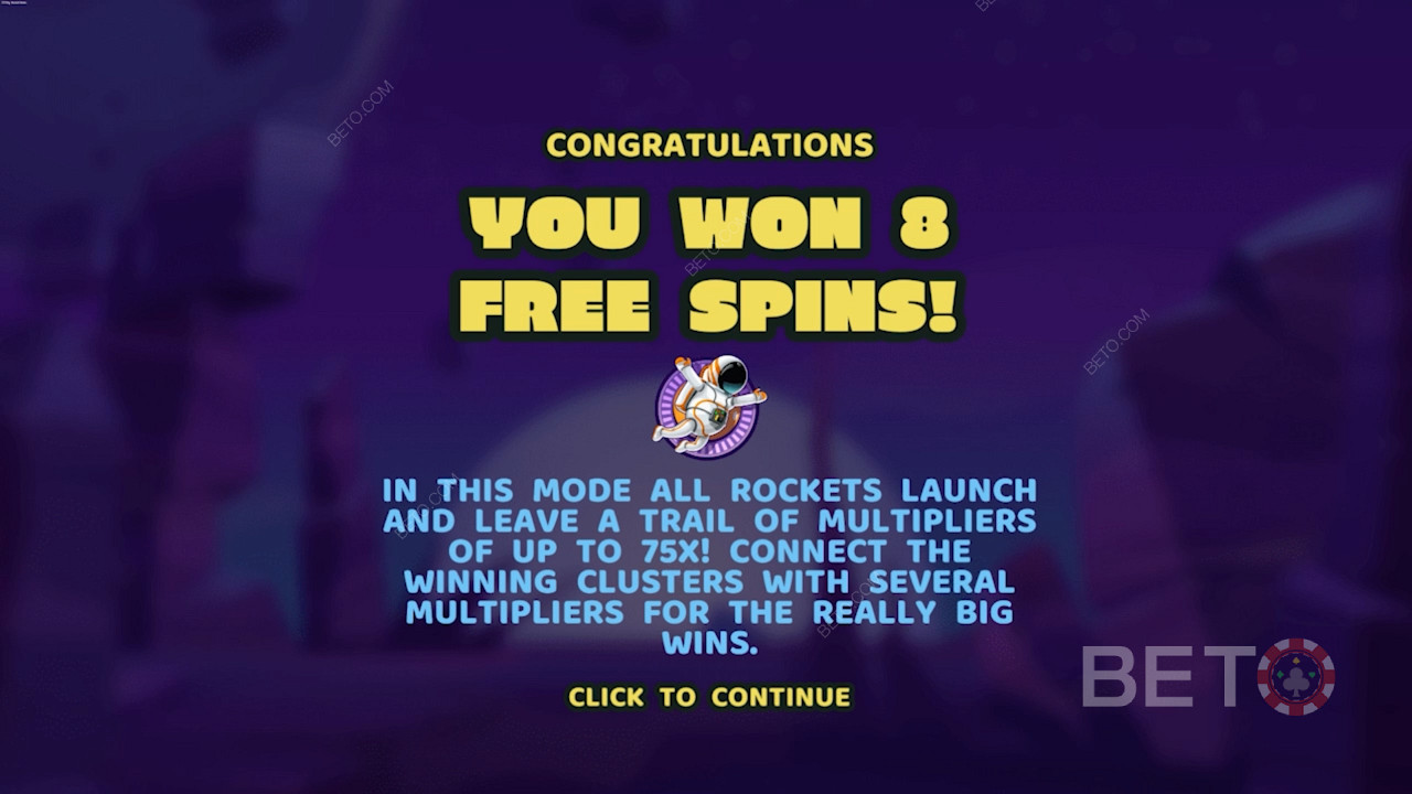 Snag 3 Kiwi Astronauts for Free Spins in this cosmic pokie machine
