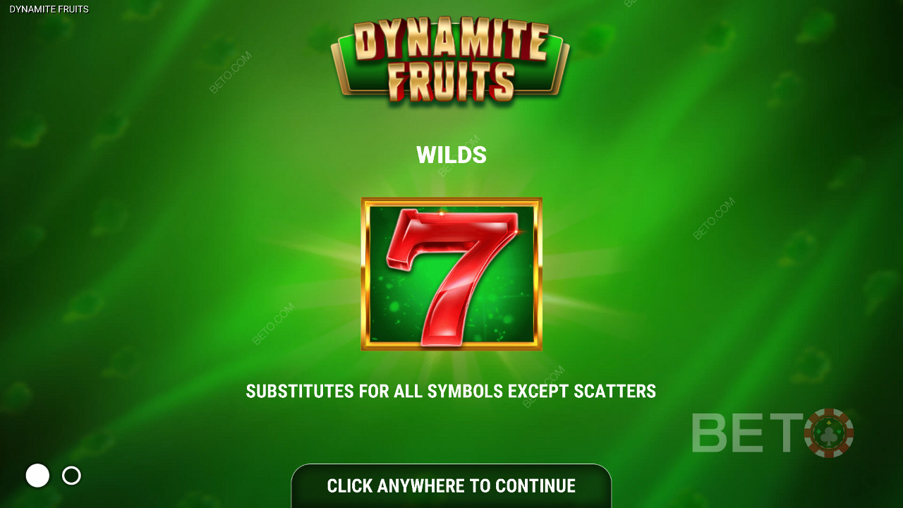 Dynamite Fruits pokie - Wild symbols - the red Seven
