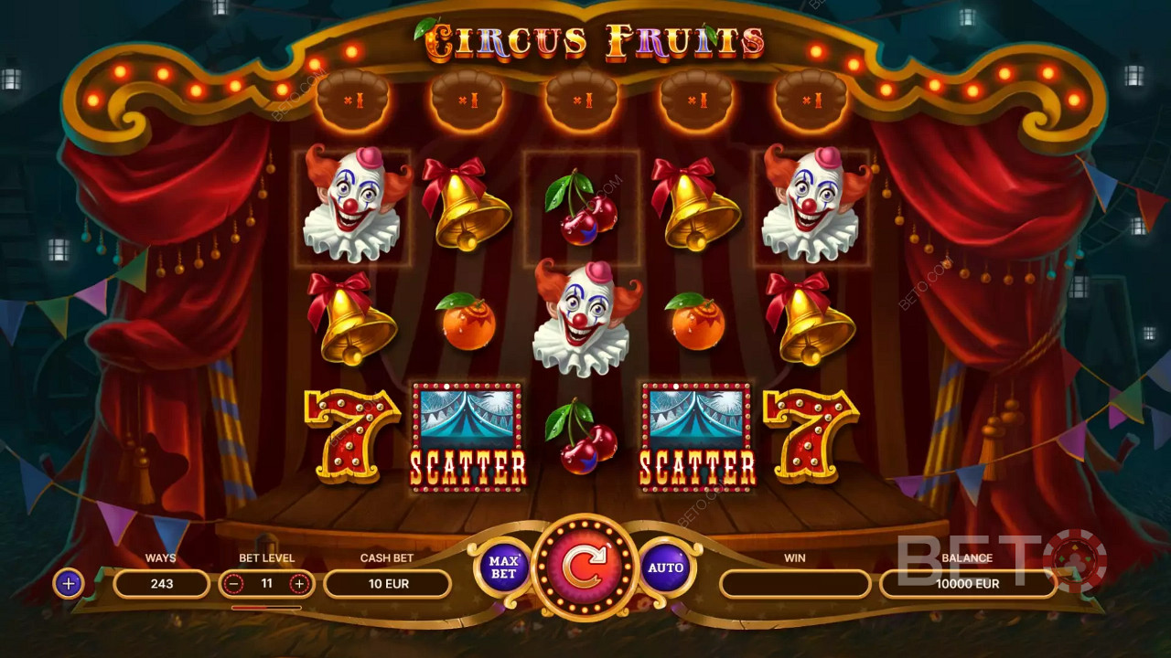 Inventive Circus Fruits pokie from TrueLab