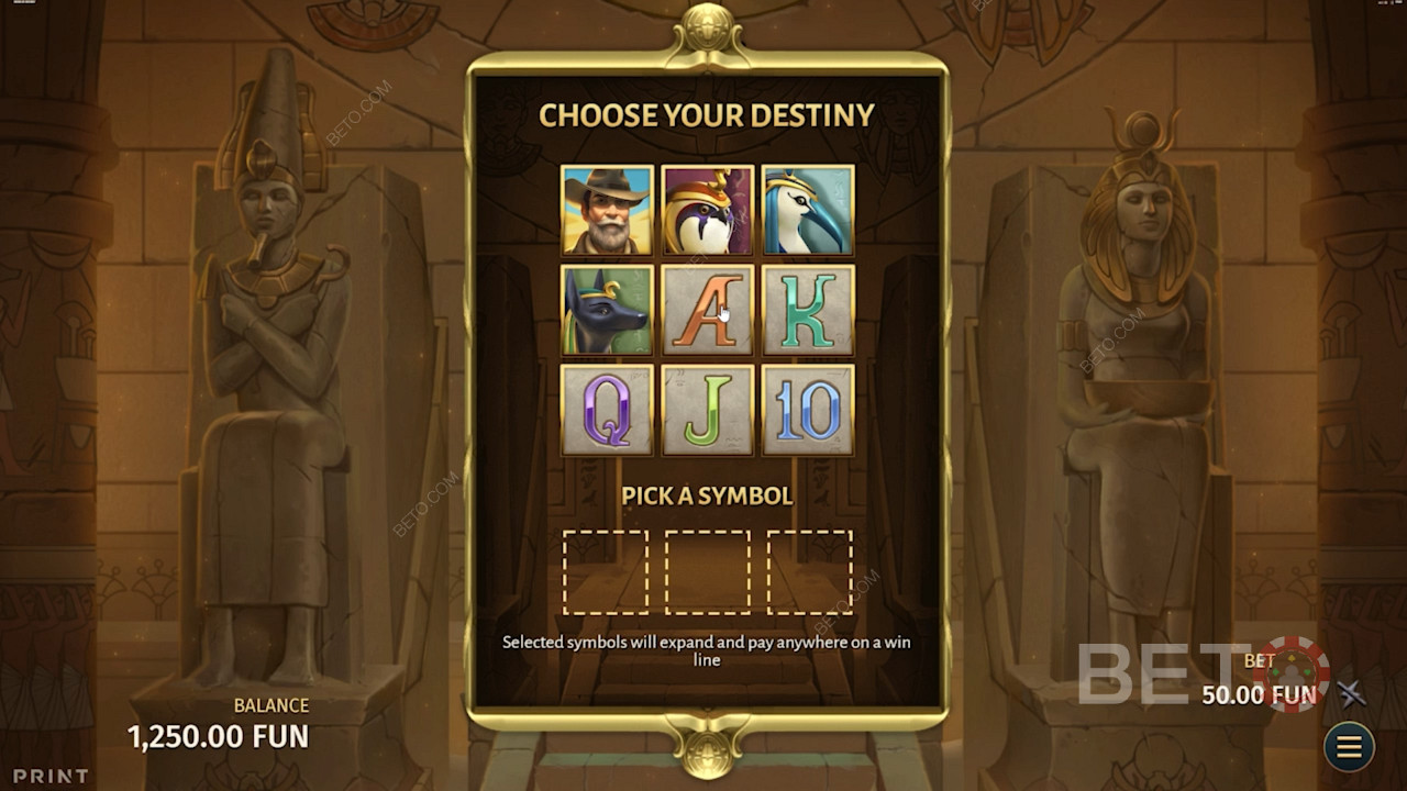 Pick a base symbol to expand during the Bonus Game spins