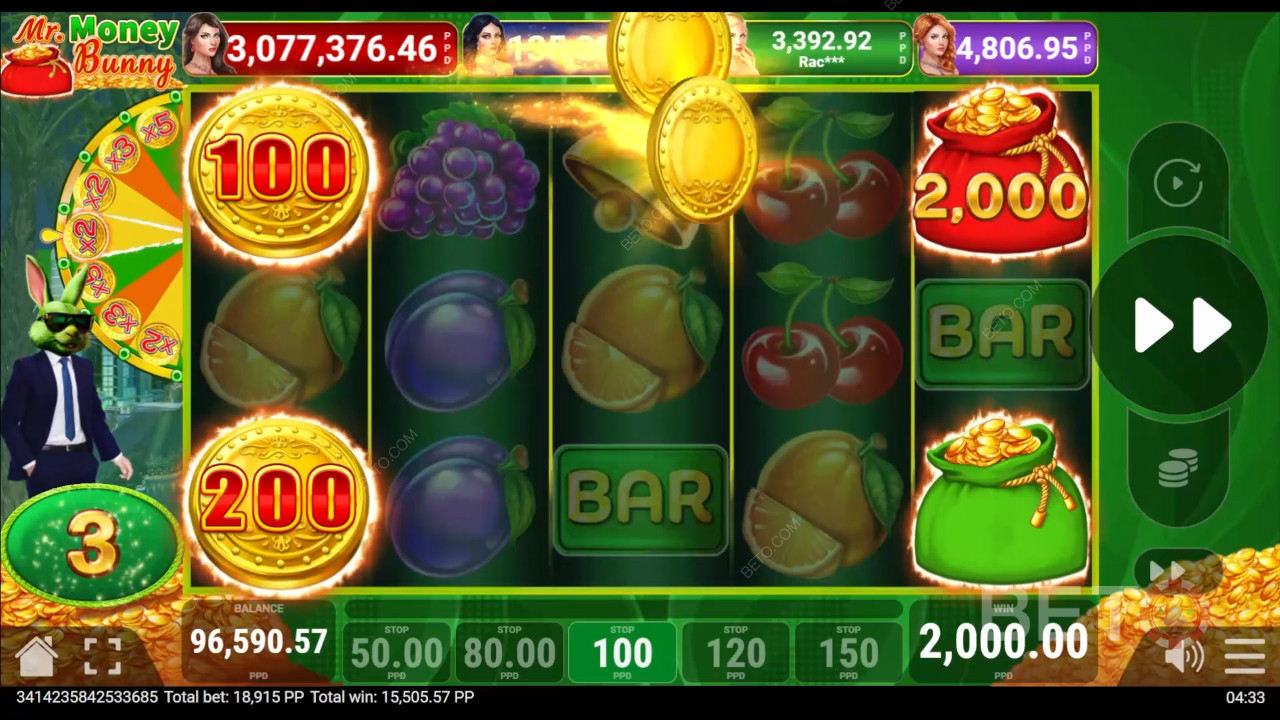 Win 3,500x Your bet in the Money Bunny Video Pokie!