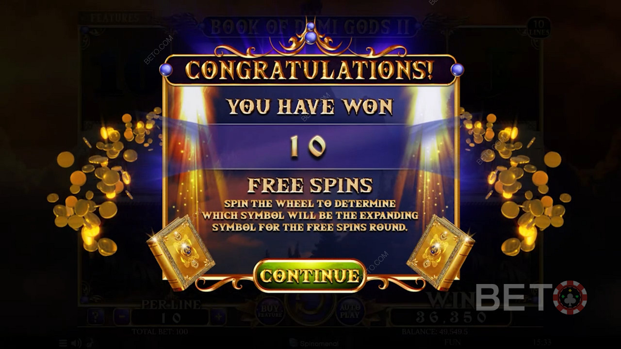 Turbo-charged Free Spins feature in Book Of Demi Gods 2