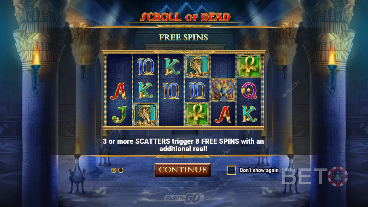 Unlocking the Free Spins feature grants players 8 bonus rounds