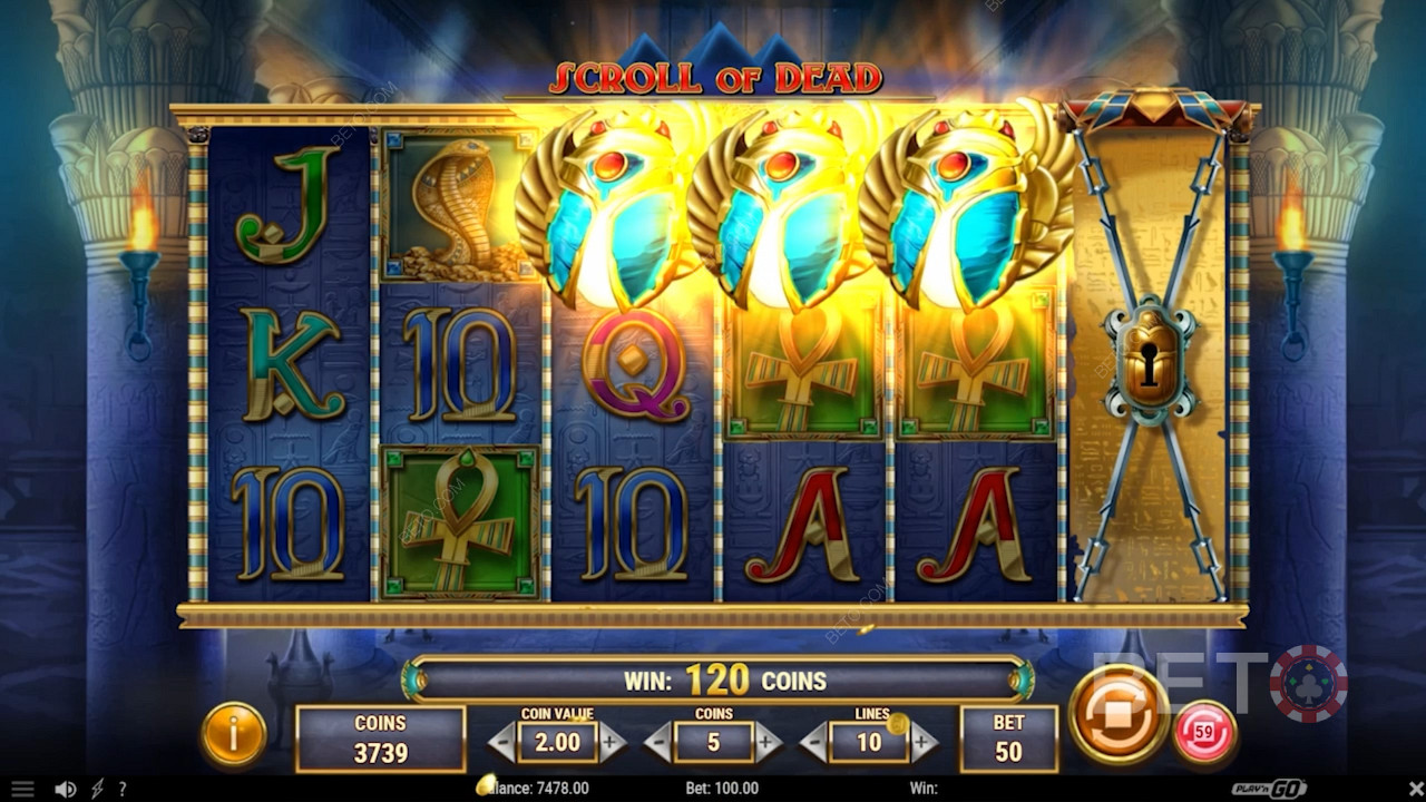 Snag at least 3 matching symbols across the reels to score big wins