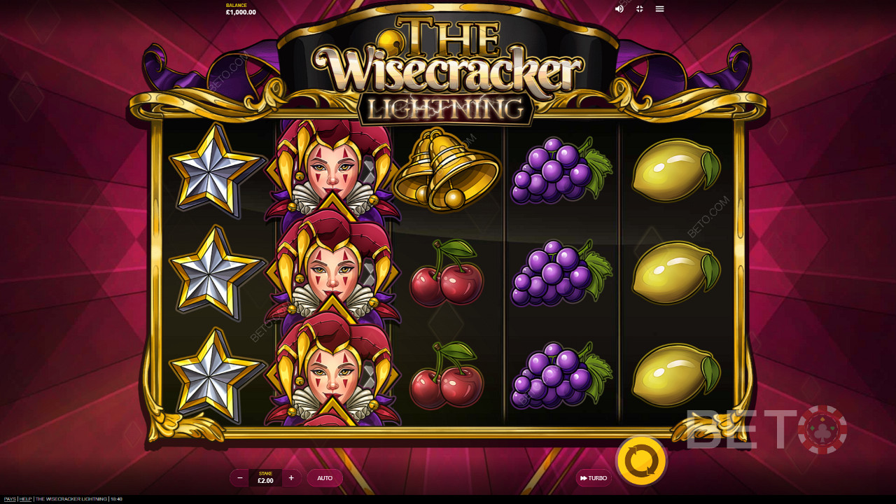 Subtle backdrop and simple visuals in The Wisecracker Lightning