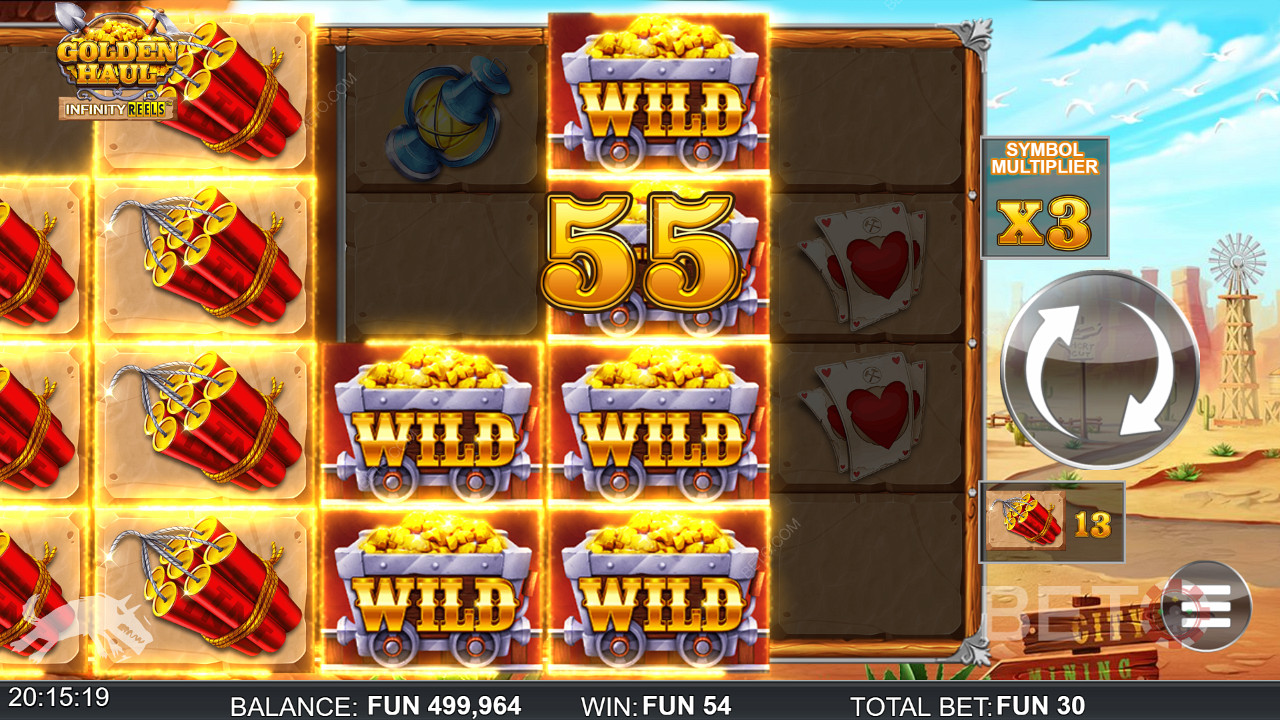 Score massive wins with Wilds and Infinity Reels