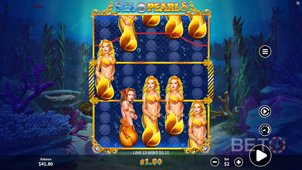 The golden mermaid symbol pays out the most among all mermaid icons