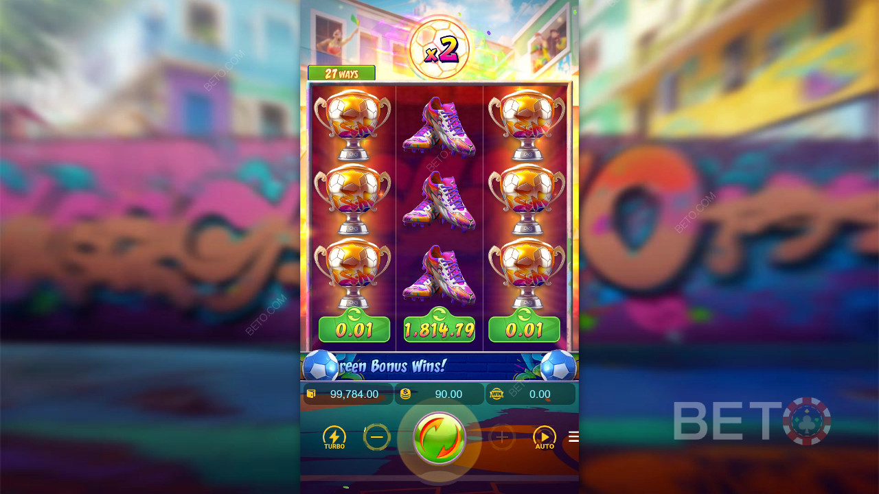 Score 2,000 Times Your Wager in Futebol Fever Pokie!