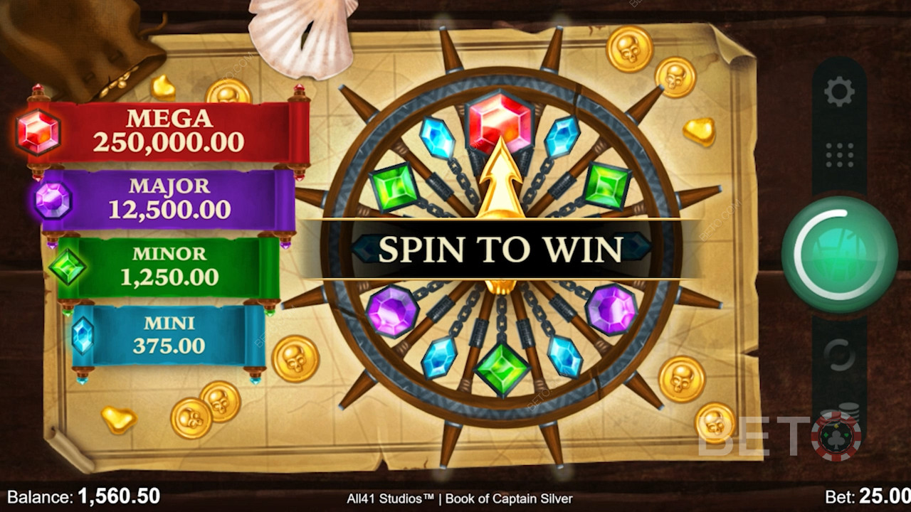 4 Unique Jackpots in Book of Captain Silver