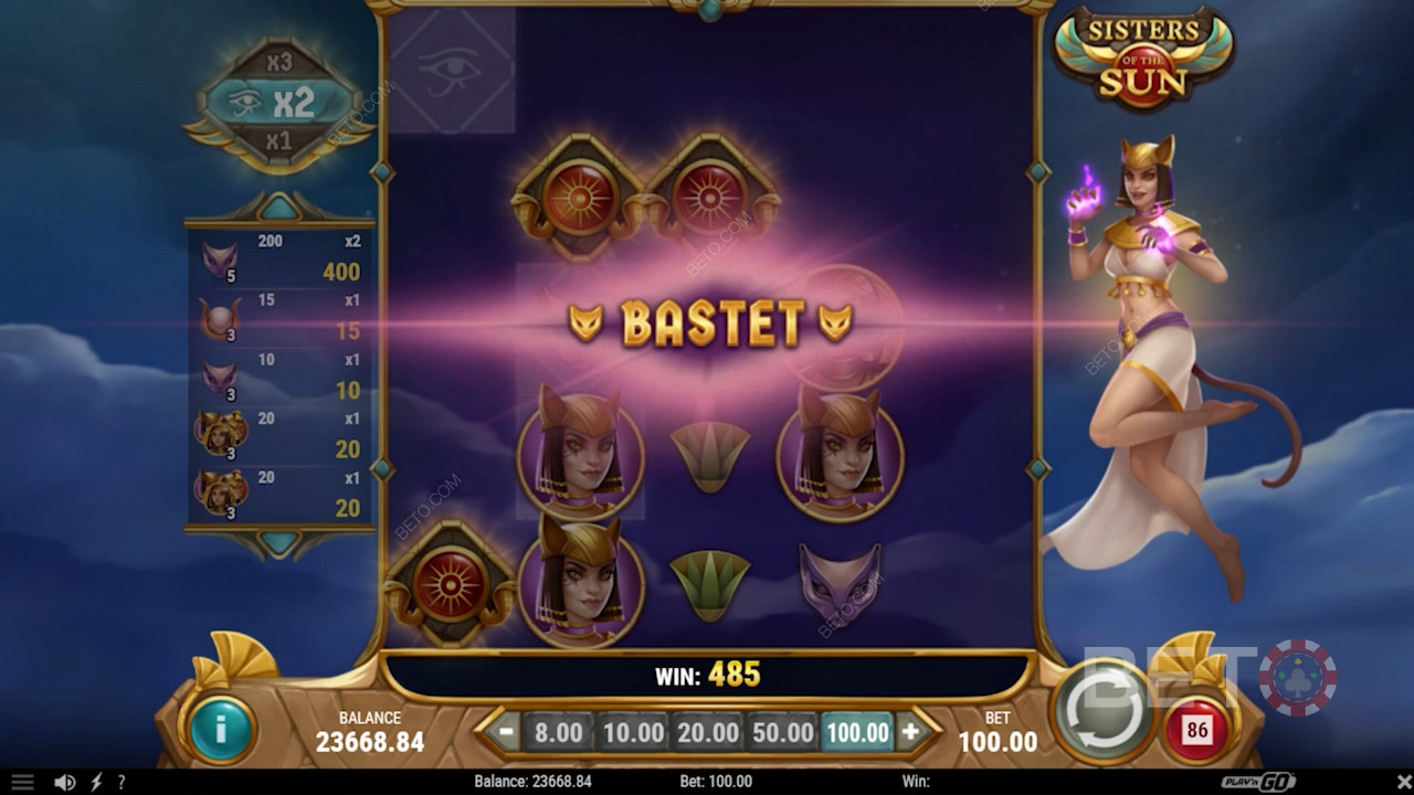 Feel the mana of the Sisterhood feature in Sisters of the Sun pokie