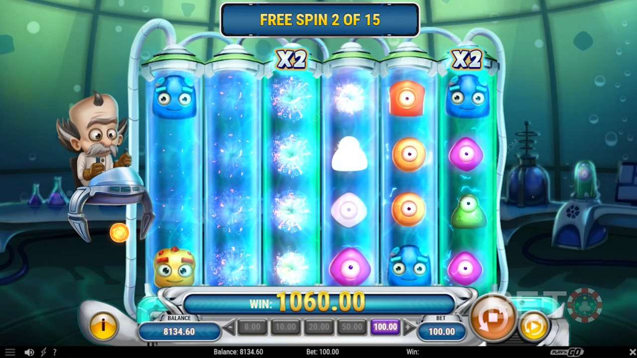 Experience Multipliers and Quantumeter in Free Spins on Dr Toonz pokie