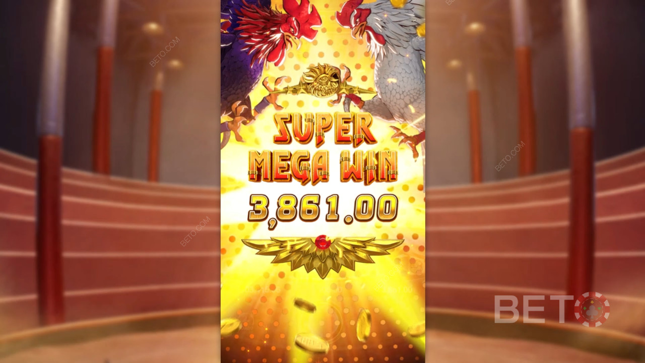 Bag 20,000x Your Wager in the Rooster Rumble Video Pokie!