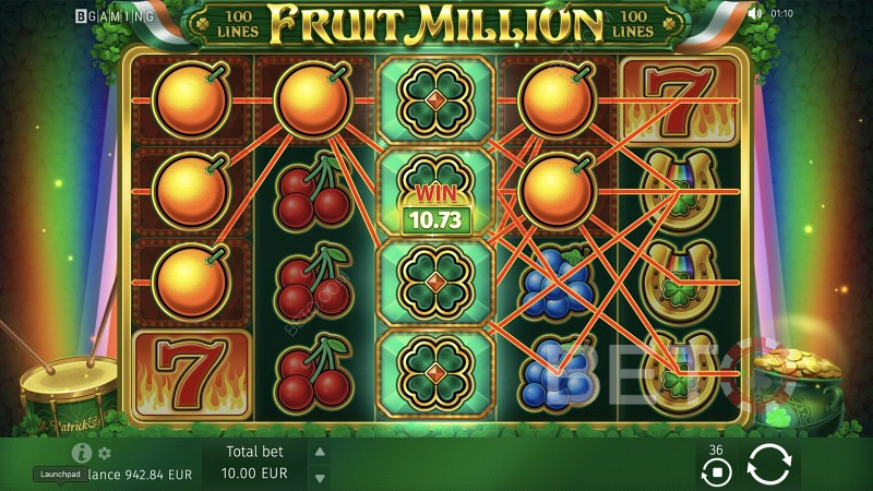 Savour the thrill of 100 paylines - Kiwi St. Patrick