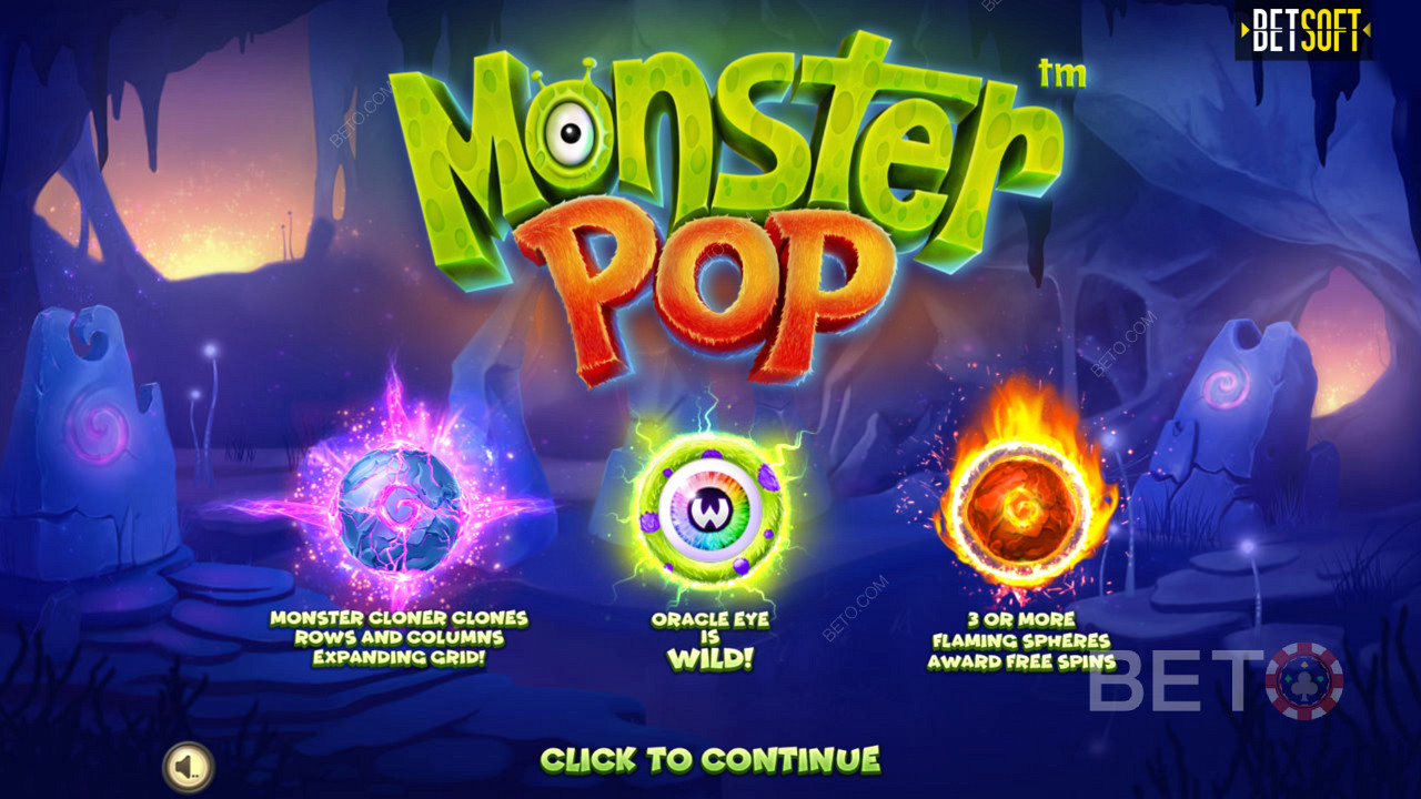 Discover unique Bonus Features in Monster Pop video pokie
