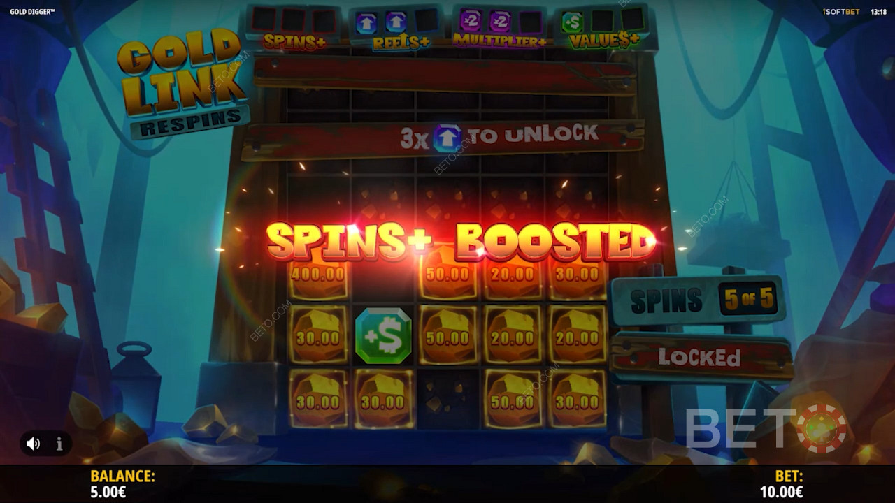 Turbo-charged spins in Gold Digger