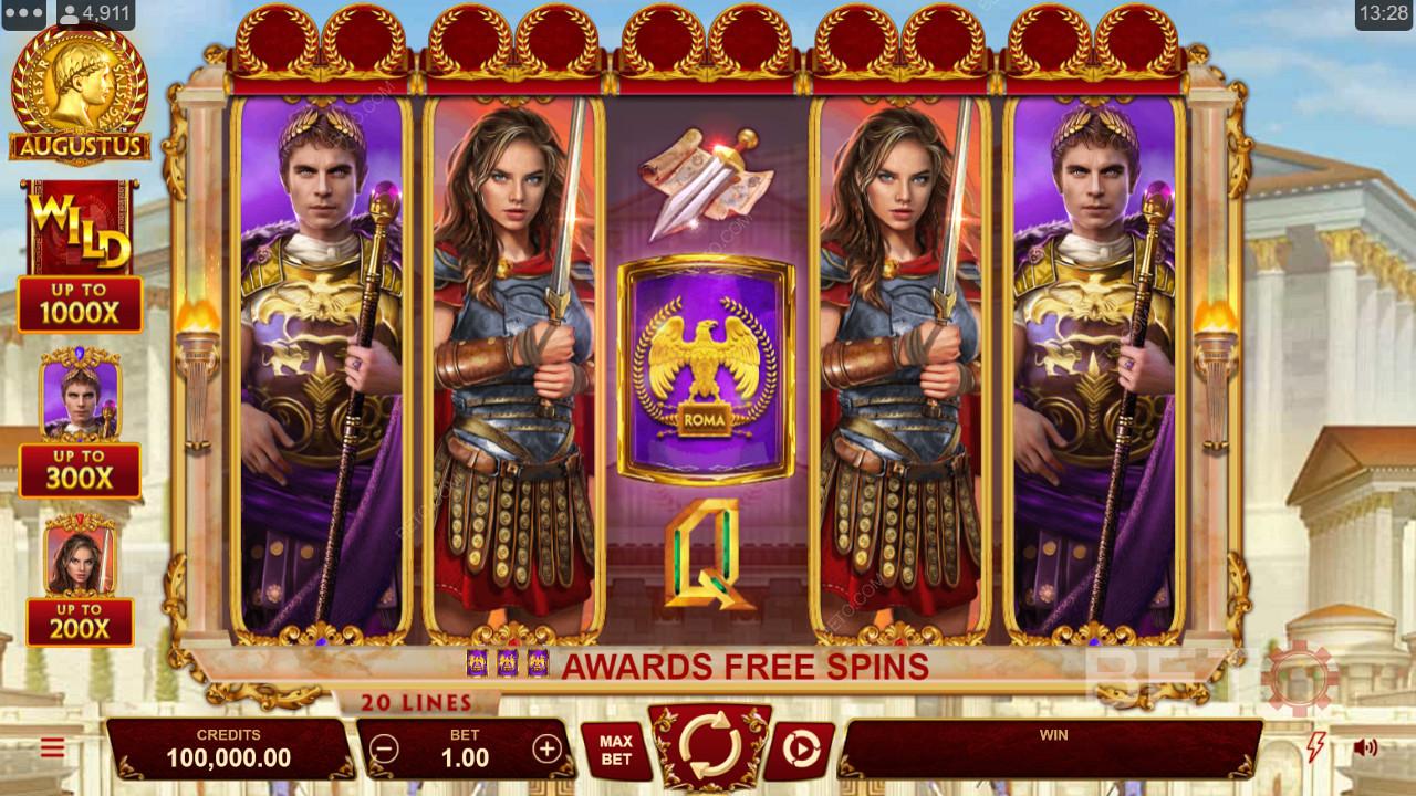 Stunning graphics in Augustus pokie