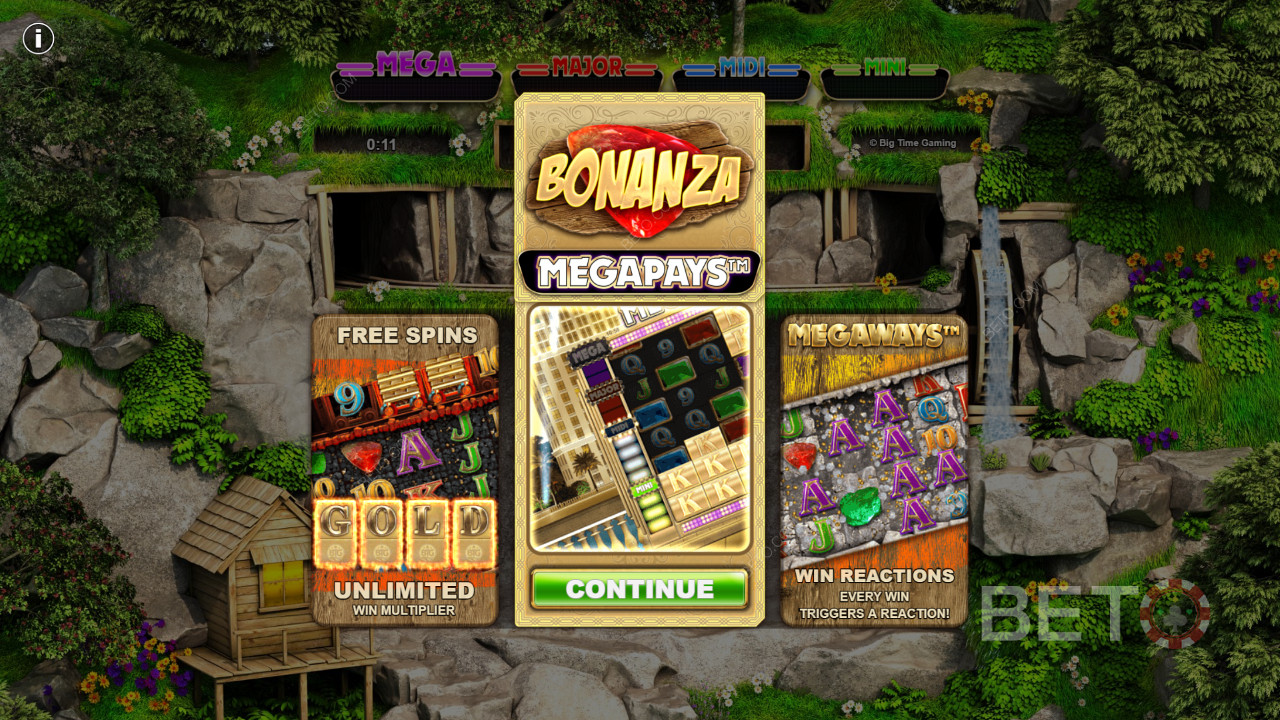 The top of the 4 Progressive Jackpots is the Mega Jackpot, starting from $500,000