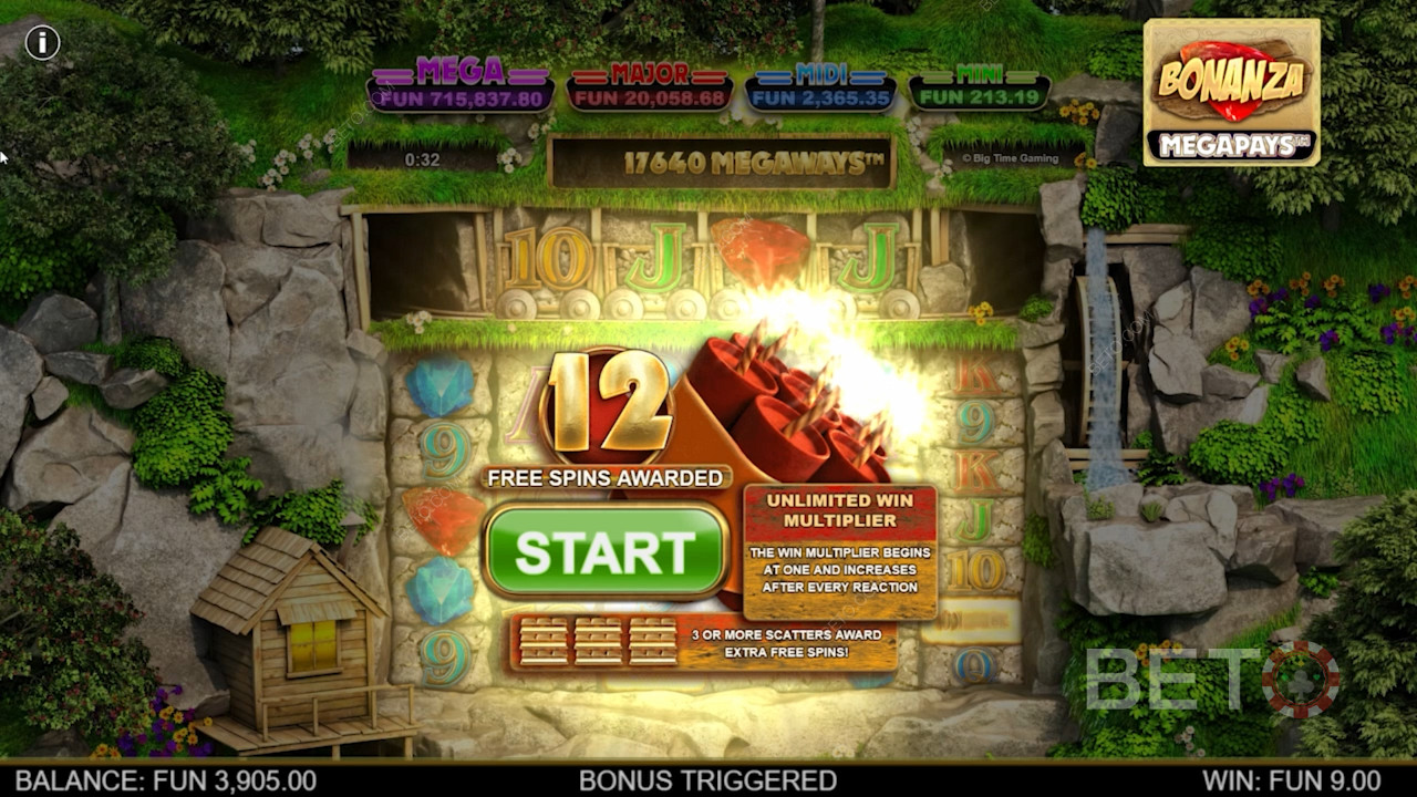 Snag 4+ Scatter symbols to unlock Free Spins and bonus features