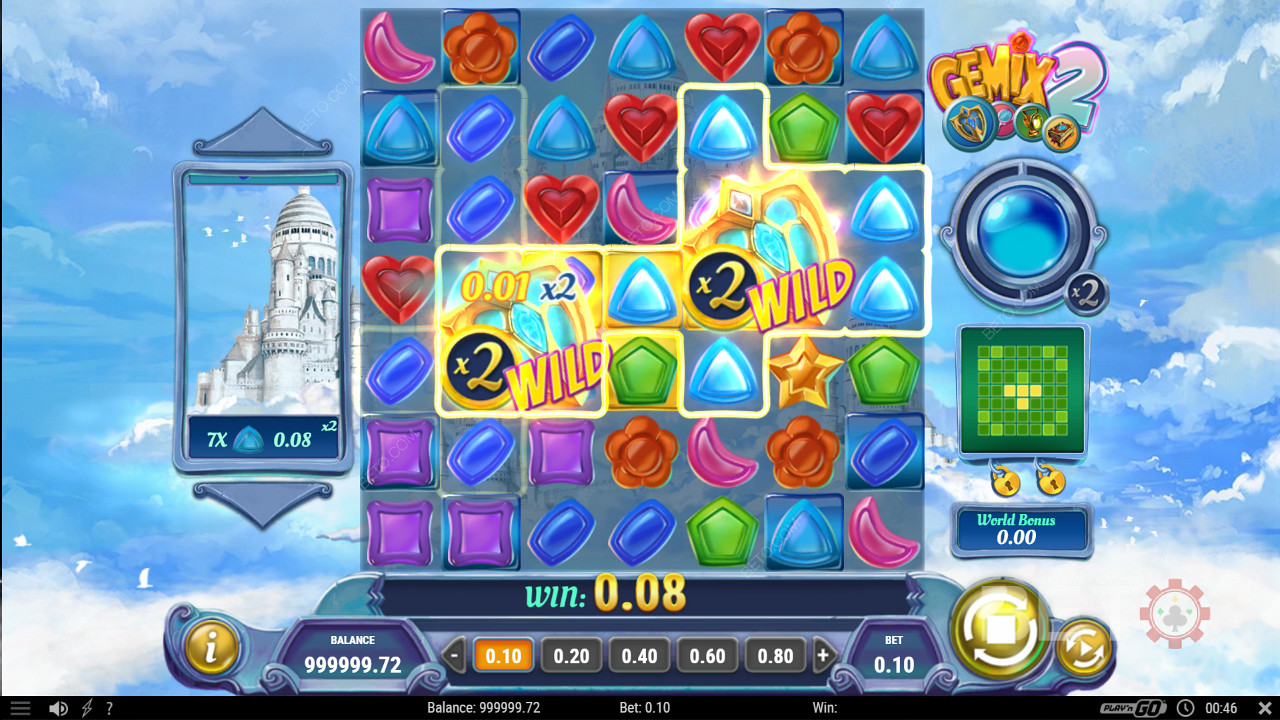 Experience diverse Wilds in Gemix 2 pokie machine
