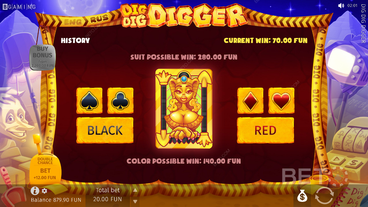 The Gamble feature is a cheeky yet lucrative double-or-nothing mini-game