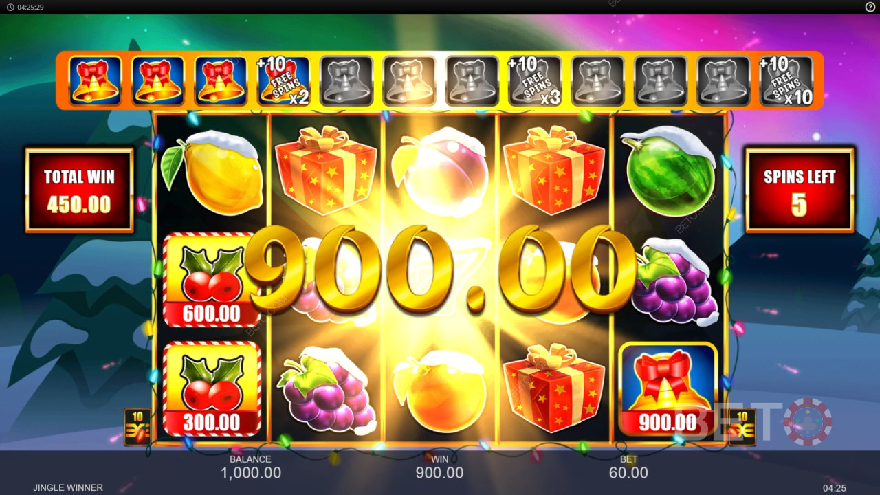 Score 3,333x Your Stake in the Jingle Winner Pokie!