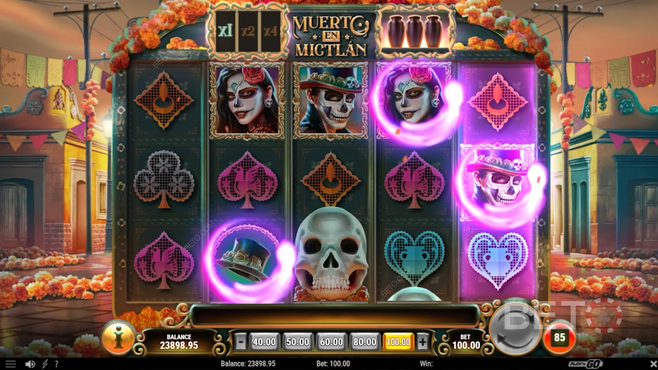 Vibrant visuals and spooky graphics in Muerto En Mictlan